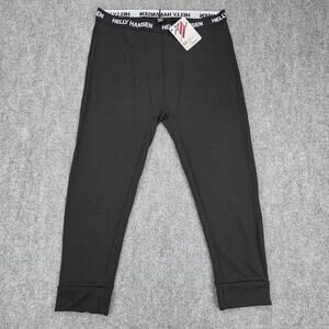 Helly Hansen Pants Mens XL Black LIFA Merino Midweight 3/4 Base Layer Wool Blend